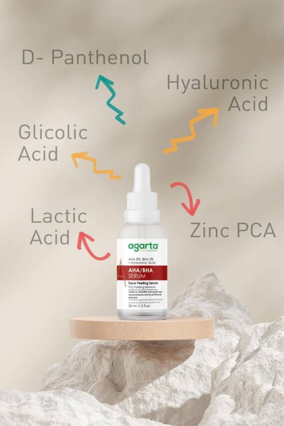 Agarta AHA & BHA Gözenek Sıkılaştırmaya ve Cilt Tonu Eşitlemeye Yardımcı Kırmızı Peeling Serum 30ML - 3