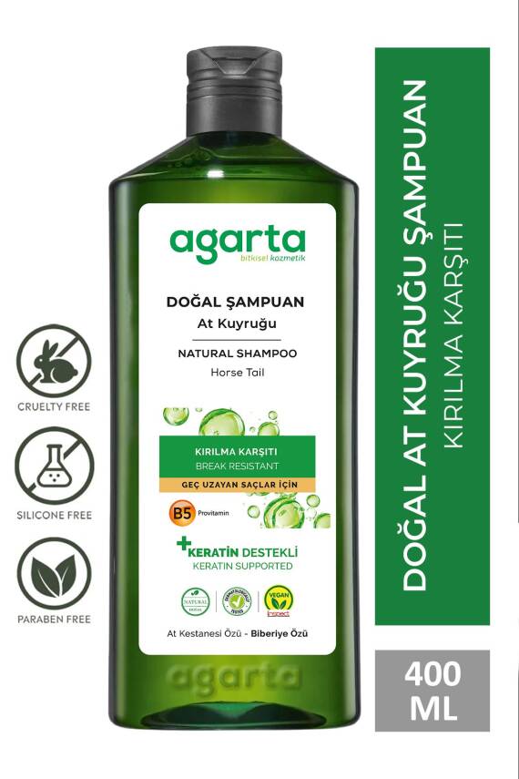 Agarta At Kuyruğu Bitkisi Özlü Keratin Içeren Dökülme Karşıtı Bakım Tuzsuz Şampuan 400 ml - 1