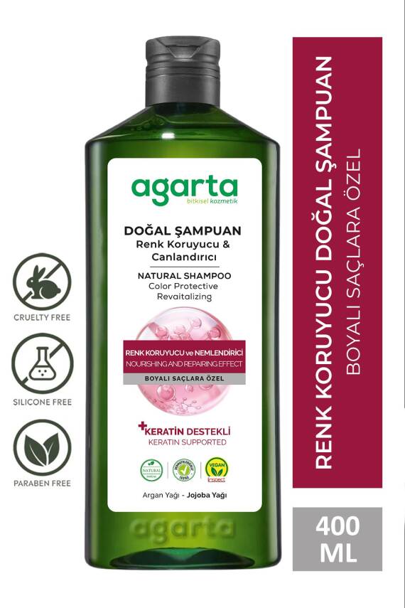 Agarta Boyalı Saçlar Için Renk Koruyucu Ve Canlandırıcı Tuzsuz Şampuan 400ml - 1