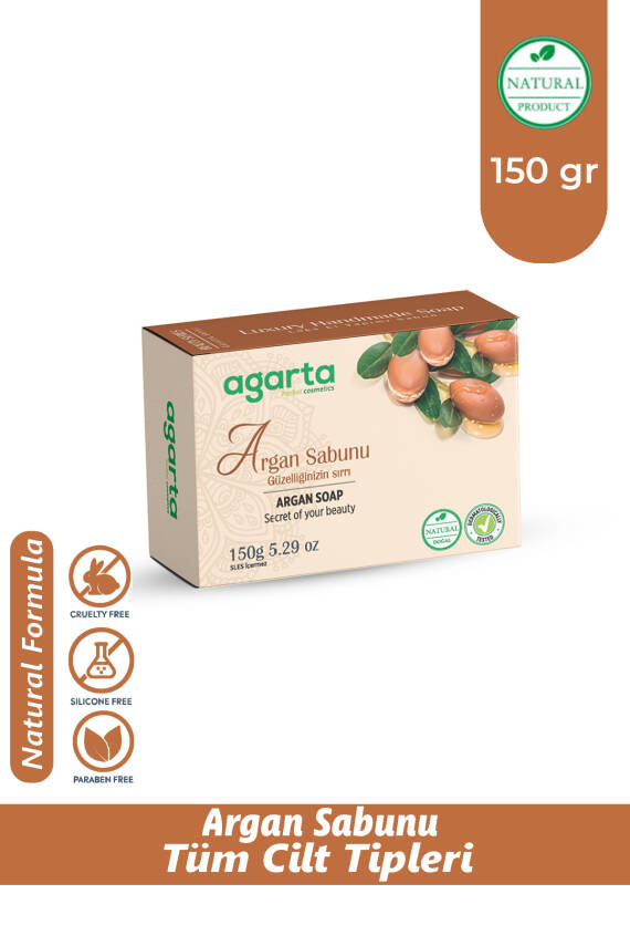 Agarta Cilt Güzelliğini Koruyan Sıkılaştırıcı Ve Peeling Etkili Bitkisel Argan Sabunu 150 gr - 1