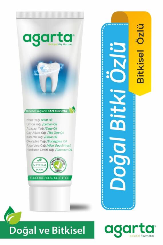 Agarta Doğal Bitki Özlü Florürsüz Beyazlatıcı Diş Macunu 100 ml - 1