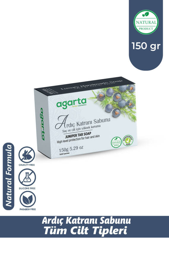 Agarta Doğal El Yapımı Ardıç Katranı Sabunu 150 Gr. - 1