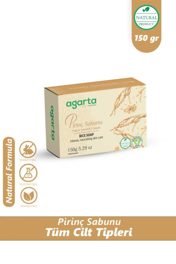 Agarta Doğal El Yapımı Cilt Beyazlatıcı Pirinç Sabunu 150 Gr - 1