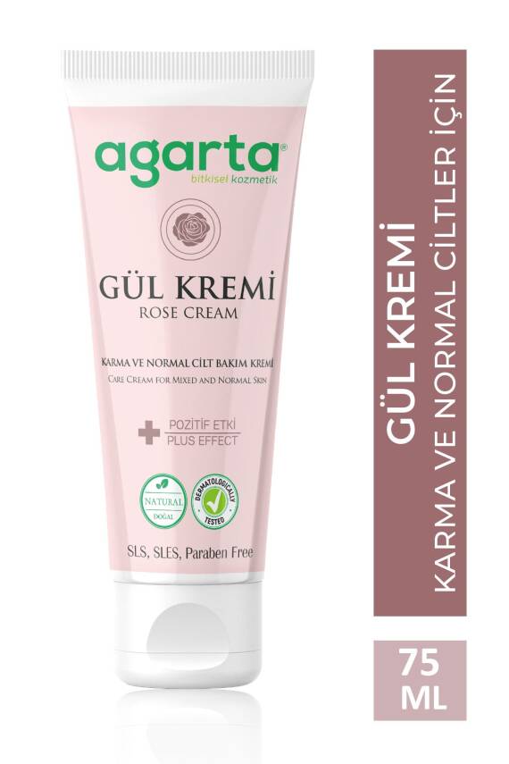 Agarta Doğal Gül Aromalı Nemlendirici El Ve Vücut Bakım Kremi 75 ml - 1