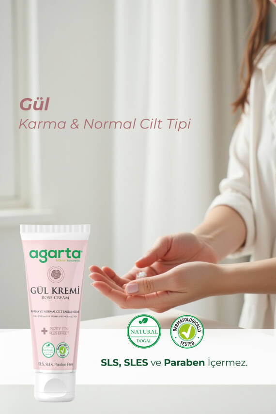 Agarta Doğal Gül Aromalı Nemlendirici El Ve Vücut Bakım Kremi 75 ml - 2