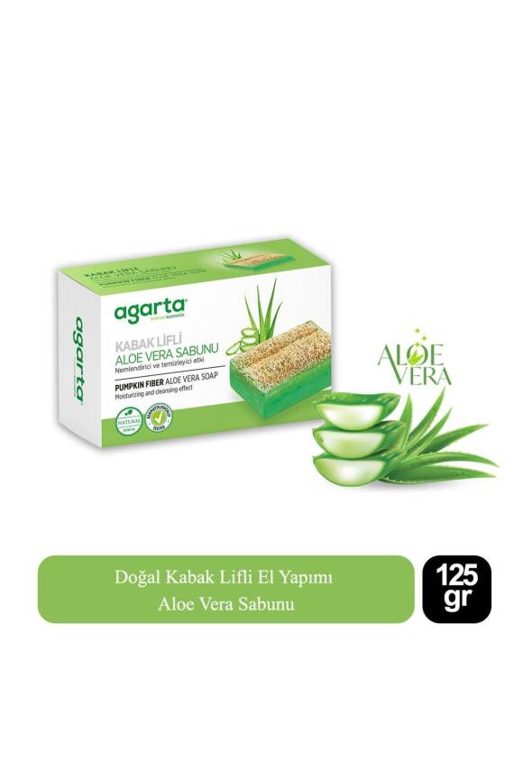 Agarta Doğal Kabak Lifli El Yapımı Aloe Vera Sabunu Arındırıcı Etkili 125 gr - 5
