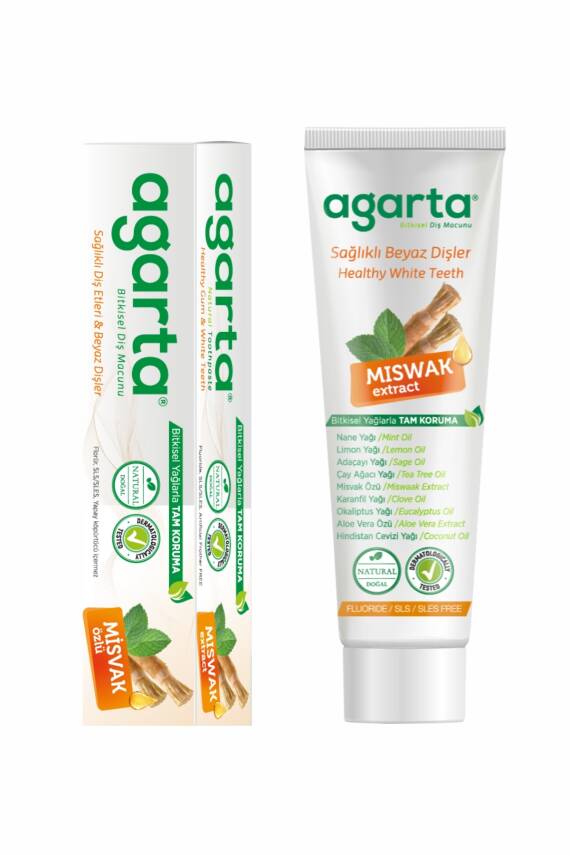 Agarta Doğal Misvak Özlü Florürsüz Beyazlatıcı Diş Macunu 100 ml - 5