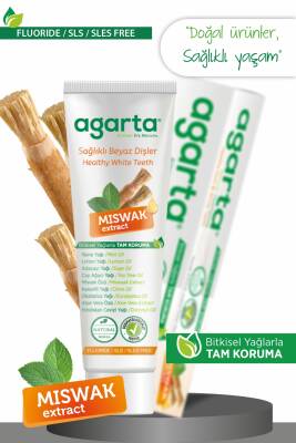 Agarta Doğal Misvak Özlü Florürsüz Beyazlatıcı Diş Macunu 100 ml - 2