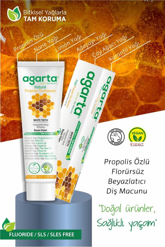Agarta Doğal Propolisli Florürsüz Diş Macunu 100 ml - 5
