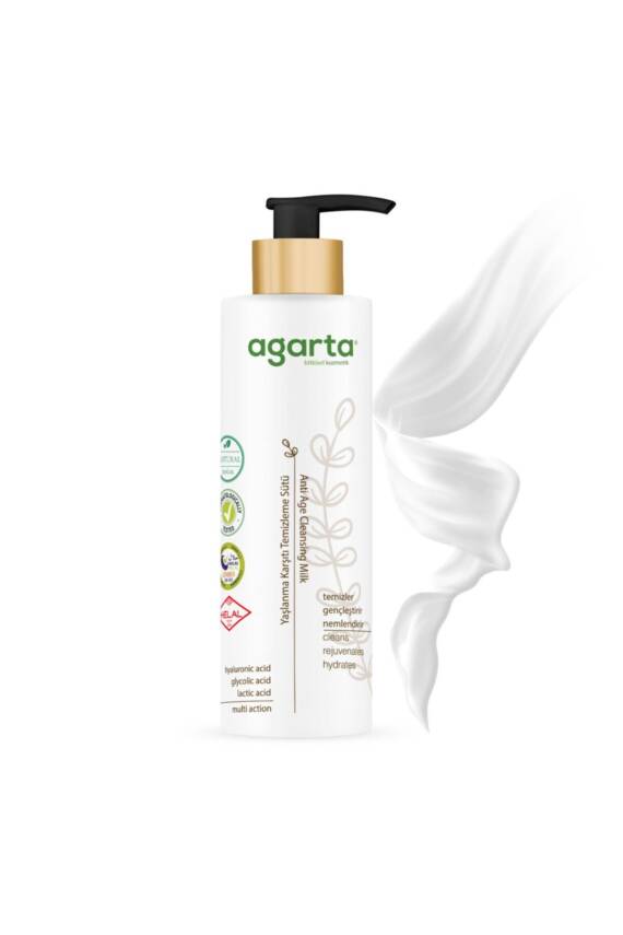 Agarta Doğal Yaşlanma Karşıtı Temizleme Sütü 225 ml - 1