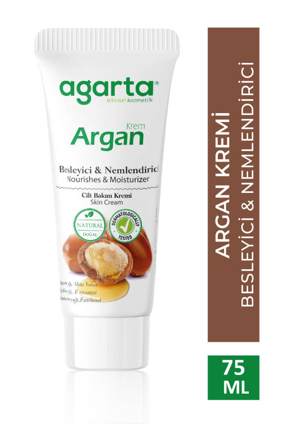 Agarta Doğal Yüz Ve El Besleyici Argan Yağlı Cilt Bakım Kremi 75 ml - 1