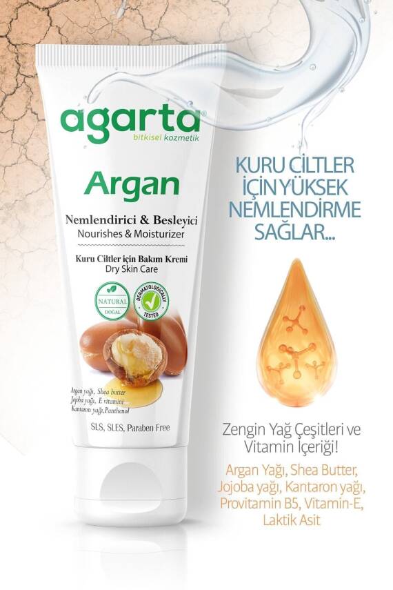 Agarta Doğal Yüz Ve El Besleyici Argan Yağlı Cilt Bakım Kremi 75 ml - 4