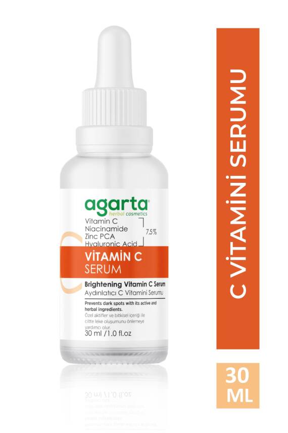 Agarta Süper Aydınlatıcı Ve Ton Eşitleyici C Vitaminli Serum 30 ml (%7,5 VİTAMİN C, NİACİNAMİDE, ZİNC PCA) - 1