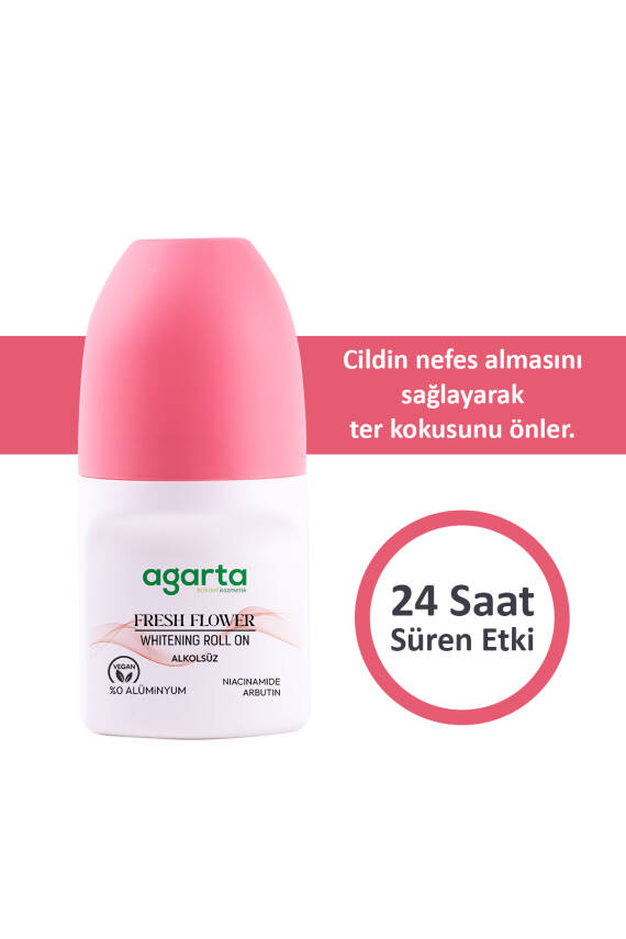 Agarta Ter Kokusu Önleyici 24 Saat Etkili Beyazlatıcı Kadın Fresh Flower Roll-on 50 ml - 3