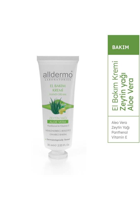 Alldermo El Bakım Kremı Aloe Vera Zeytınyagı 30 Ml - 1