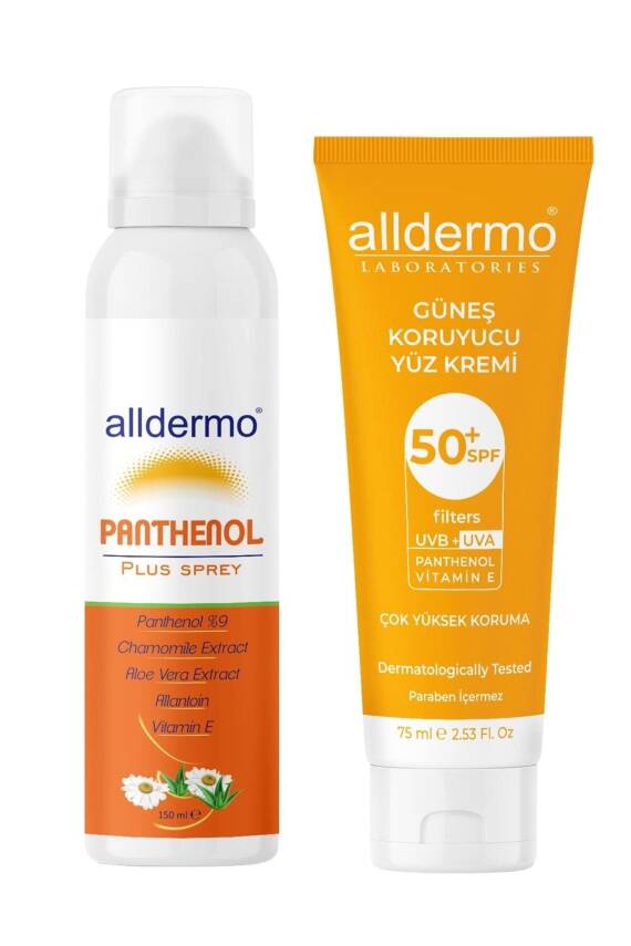 Alldermo Güneş Koruyucu Krem + Panthenol %9 Sprey Seti - 1