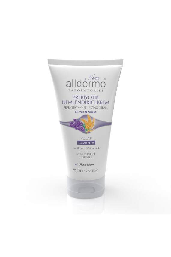 Alldermo Prebiyotik Nemlendirici El, Yüz, Vücut Krem Lavanta - Yulaf 75ml - 1
