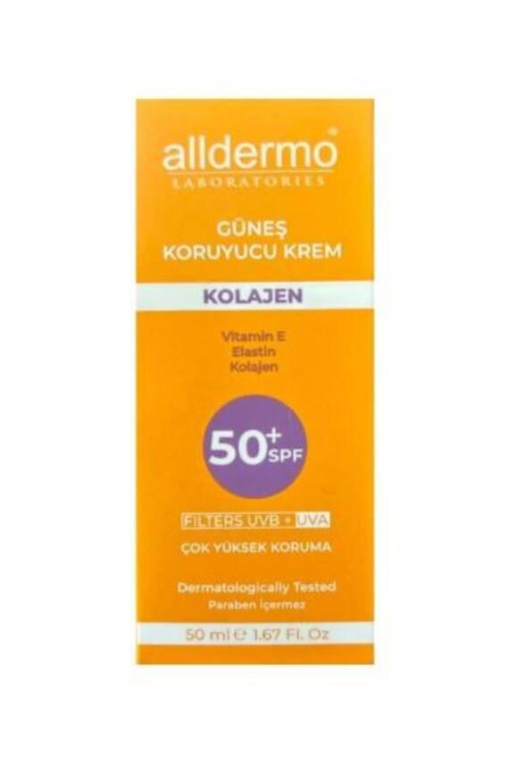 Alldermo Spf50+ Kolajen Güneş Koruyucu Yüz Kremi 50 ml - 1