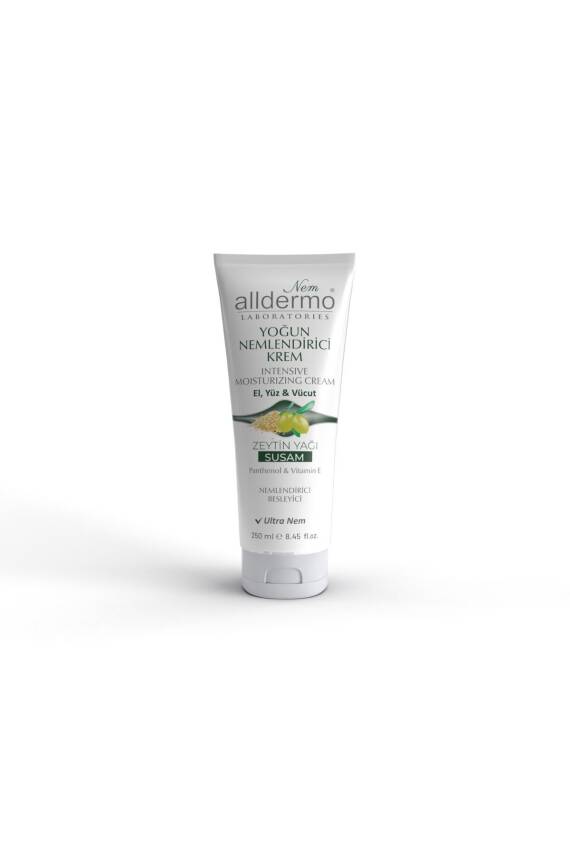 Alldermo Yoğun Nemlendrici El, Yüz, Vücut Krem Zeytinyağı - Susam 250ml - 1