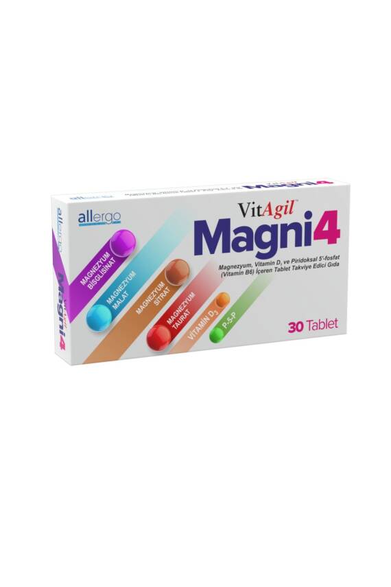 Allergo Vitagil Magni4 Magnezyum Vitamin D3 P5p 30 Tablet - 1
