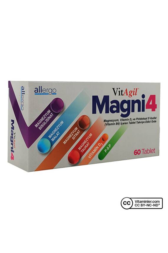 Allergo Vitagil Magni4 Magnezyum Vitamin D3 P5p 60 Tablet - 1