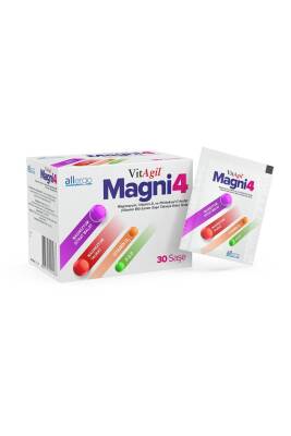 Allergo VitAgil Magni4 Magnezyum, Vitamin D3 ve Vitamin B6 İçeren 30 Saşe Takviye İçeren Gıda - 2