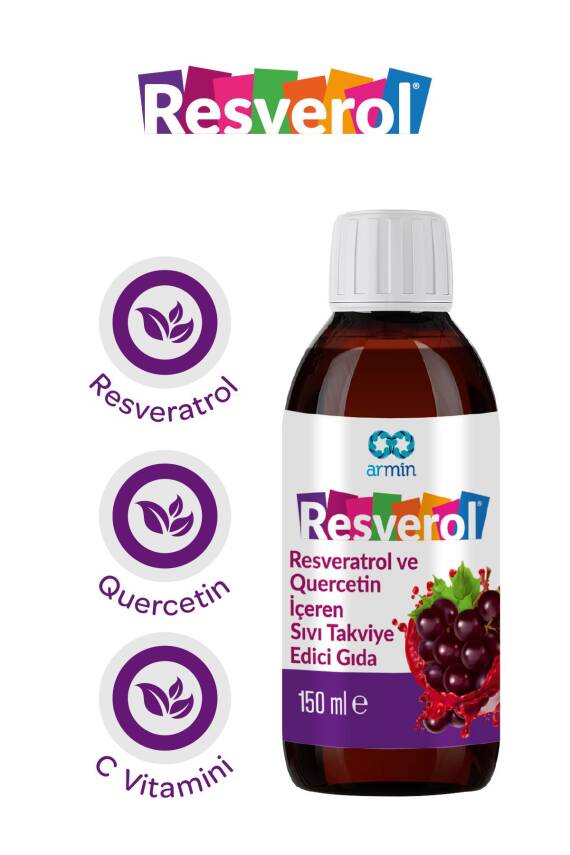 Armin Resveratrol,Quercetin Ve C Vitamini Içeren Sıvı Takviye Edici Gıda 150 ml - 2