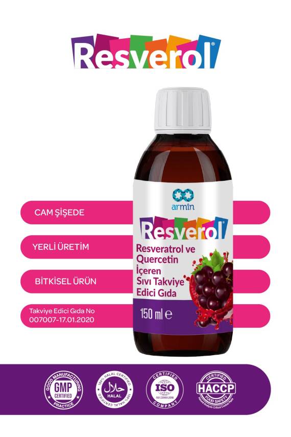 Armin Resveratrol,Quercetin Ve C Vitamini Içeren Sıvı Takviye Edici Gıda 150 ml - 3