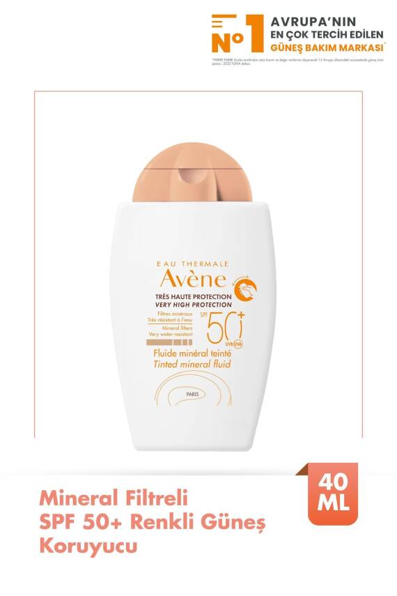 Avene Tinted Mineral Fluide SPF 50+ Mineral Filtreli Renkli Yüksek Korumalı Güneş Kremi 40 ml - 1