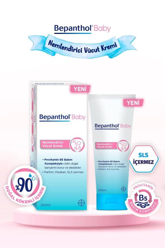 Bepanthol Baby Nemlendirici Vücut Kremi 200 ml Hassas ve Kuru Ciltler Için Uygun - 2