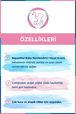 Bepanthol Baby Nemlendirici Vücut Kremi 200 ml Hassas ve Kuru Ciltler Için Uygun - 6