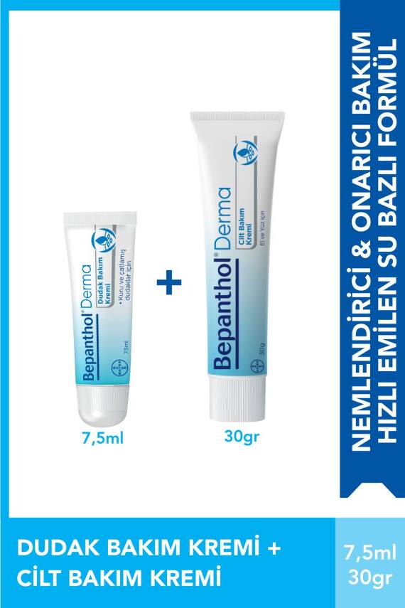 Bepanthol Cilt Kremi 30gr & Günlük Yoğun Nemlendirici Dudak Bakım Kremi 7,5ml - El, Dudak ve Günlük Yüz Bakım - 1