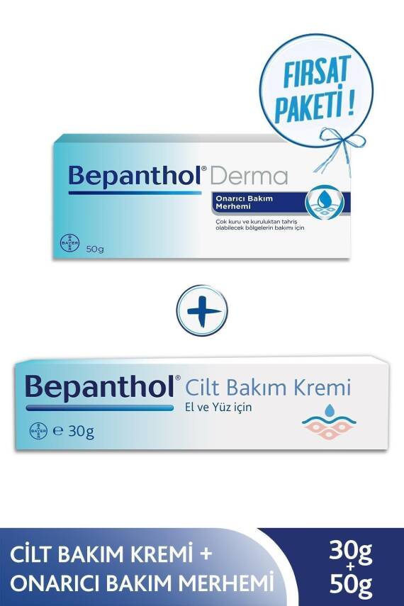 Bepanthol Onarıcı Bakım Merhemi 50gr & Cilt Bakım Kremi 30gr L Tüm Cilt Tiplerine Uygun-el Ve Günlük Yüz Bakım - 1