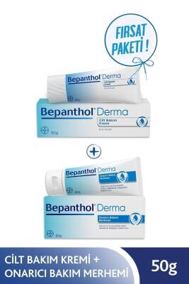 Bepanthol Onarıcı Bakım Merhemi 50gr & Cilt Kremi 50gr - El ve Günlük Yüz Bakım L Avantajlı Günlük Bakım Seti - 1