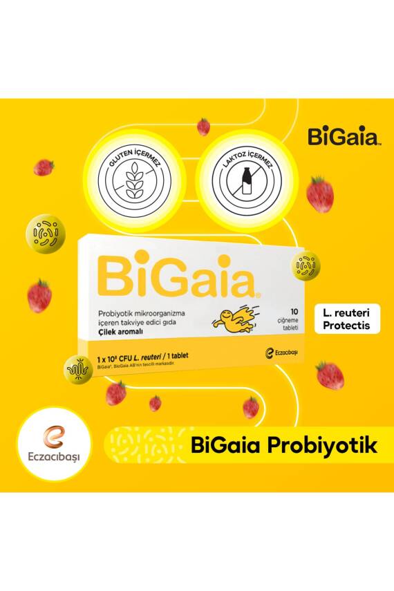 Bigaia Probiyotik Çilek Aromalı Çiğneme 10 Tablet - 3