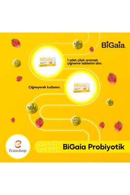 Bigaia Probiyotik Çilek Aromalı Çiğneme 10 Tablet - 4