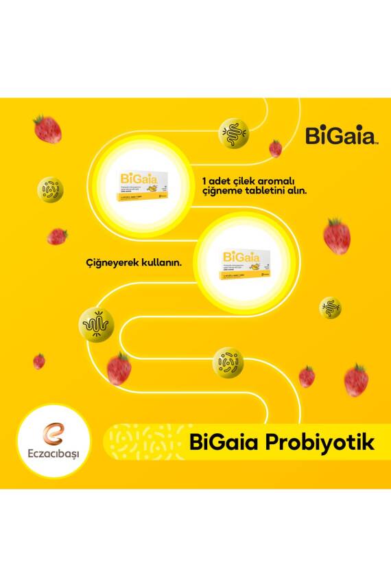 Bigaia Probiyotik Çilek Aromalı Çiğneme 10 Tablet - 4