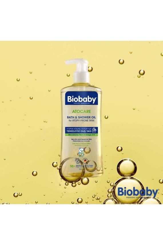 Biobaby Atocare Atopiye Eğilimli Ciltler İçin Temizleyici Duş Yağı 500ml - 2