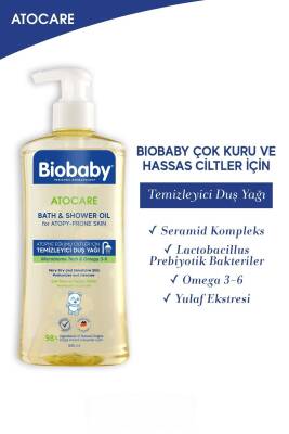 Biobaby Atocare Atopiye Eğilimli Ciltler İçin Temizleyici Duş Yağı 500ml - 6