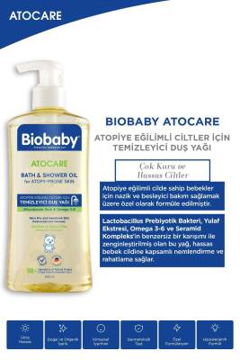 Biobaby Atocare Atopiye Eğilimli Ciltler İçin Temizleyici Duş Yağı 500ml - 7