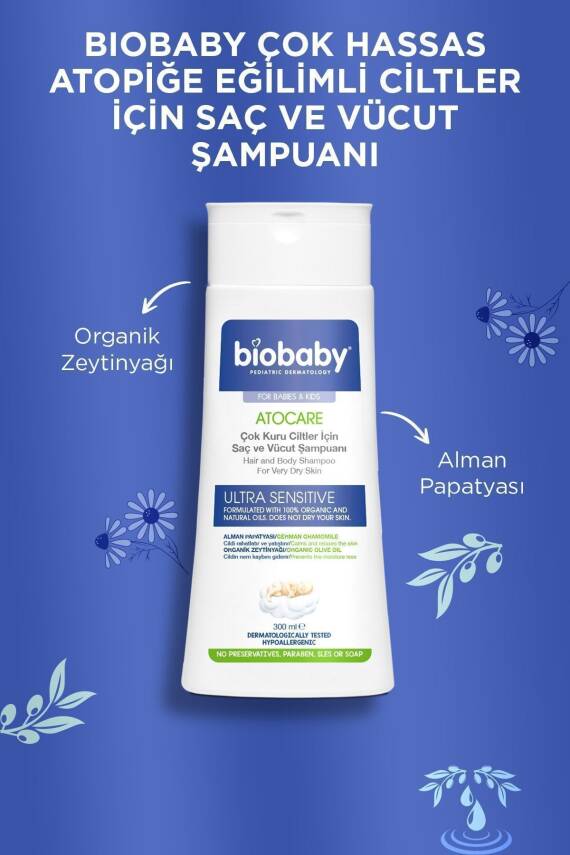 Biobaby Atocare Çok Kuru Ciltler İçin Saç Ve Vücut Şampuanı 300 ml - 3