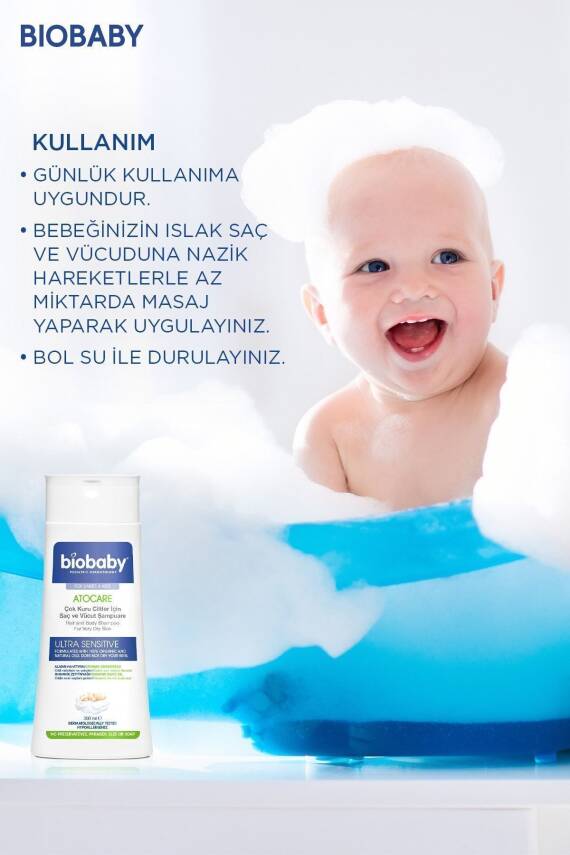 Biobaby Atocare Çok Kuru Ciltler İçin Saç Ve Vücut Şampuanı 300 ml - 5