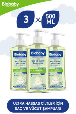 Biobaby Ultra Hassas Saç Ve Vücut Bebek Şampuanı 500 ml Prebiyotik Alman Papatyası 3 Al 2 Öde-Organik Içerik - Biobaby