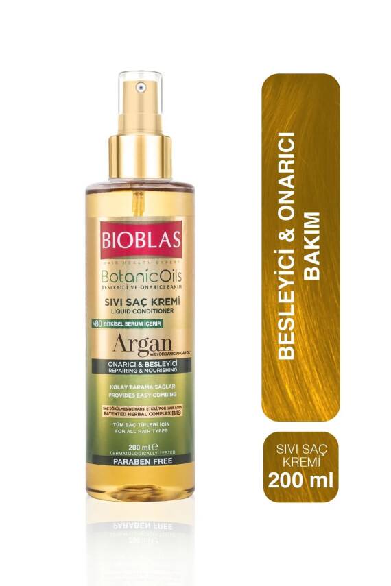 Bioblas Botanic Oils Argan Yağlı Sıvı Saç Kremi 200 Ml Onarıcı Bakım Kremi - 1