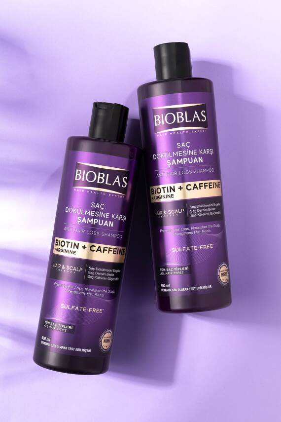 Bioblas Kafein Arjinin Biotin Saç Dökülmesi Karşıtı Şampuan 400 Ml Besleyici, Güçlendirici, Dökülme Karşıtı - 2