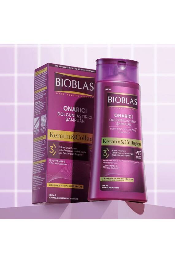 Bioblas Keratin & Kolajen Onarıcı Dolgunlaştırıcı Saç Bakım Şampuanı 360 Ml İnce ve Yıpranmış Saçlar - 2