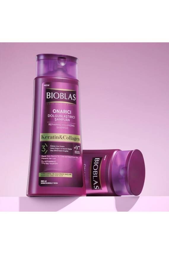 Bioblas Keratin & Kolajen Onarıcı Dolgunlaştırıcı Saç Bakım Şampuanı 360 Ml İnce ve Yıpranmış Saçlar - 3