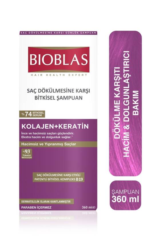 Bioblas Keratin & Kolajen Onarıcı Dolgunlaştırıcı Saç Bakım Şampuanı 360 Ml İnce ve Yıpranmış Saçlar - 5