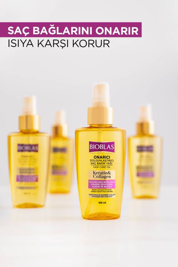 Bioblas Keratin & Kolajen Onarıcı Dolgunlaştırıcı Saç Bakım Yağı 100 Ml İnce Yıpranmış Saçlar - 2