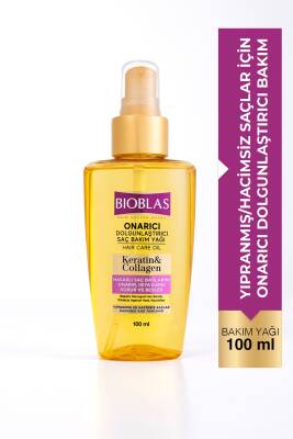 Bioblas Keratin & Kolajen Onarıcı Dolgunlaştırıcı Saç Bakım Yağı 100 Ml İnce Yıpranmış Saçlar - Bioblas